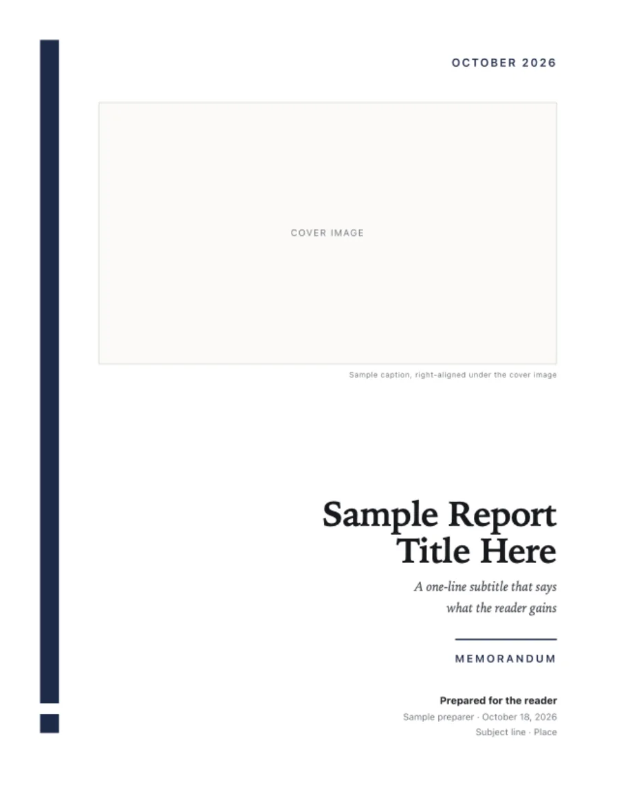 House Report template cover